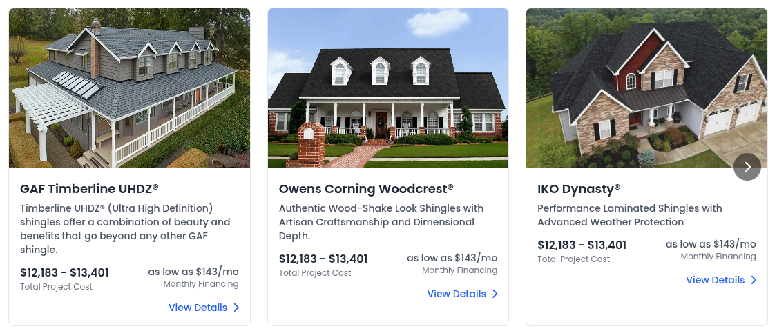 Example of price range