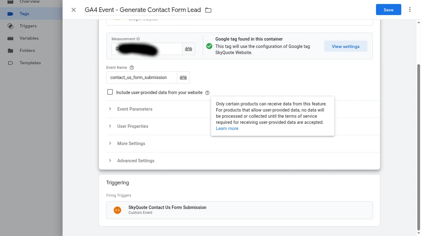 Custom GA4 Event